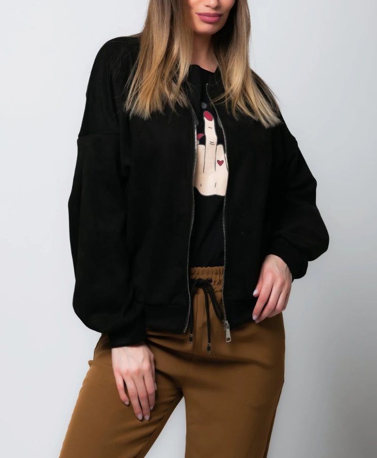 Luciana | Suede Bomber Jacket