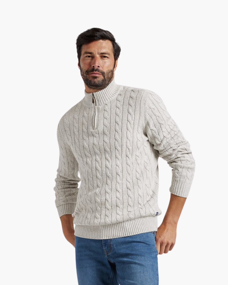 Fuerteventura | Cable Knit Sweater with Zip