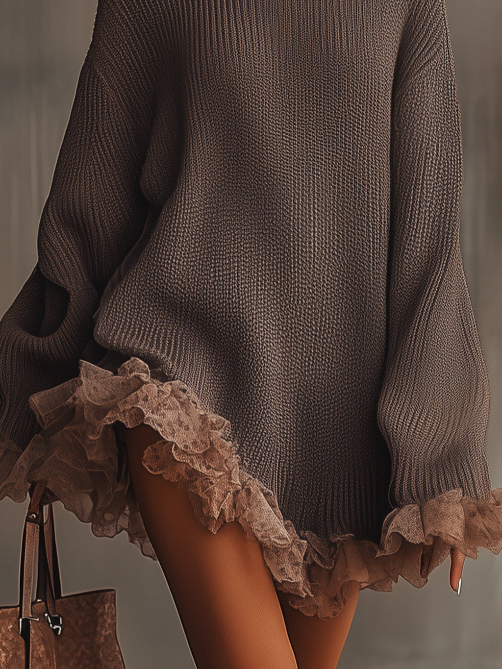 Nina | Knitted Sweater Dress with Ruffles