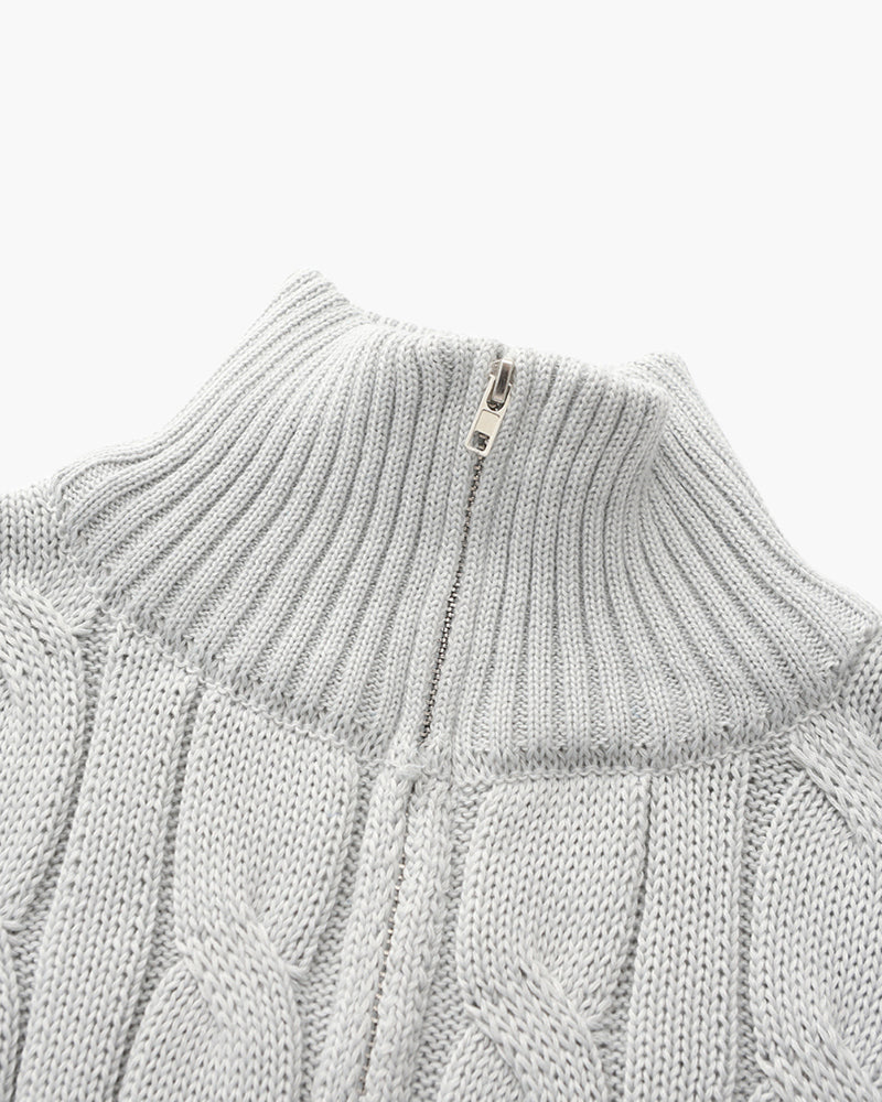 Fuerteventura | Cable Knit Sweater with Zip