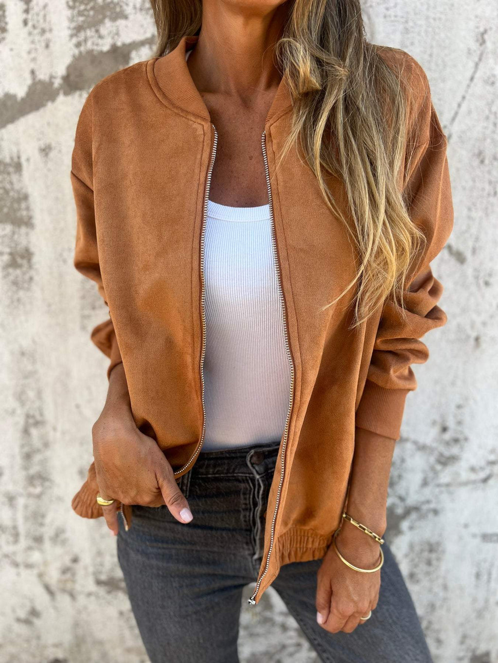 Luciana | Suede Bomber Jacket