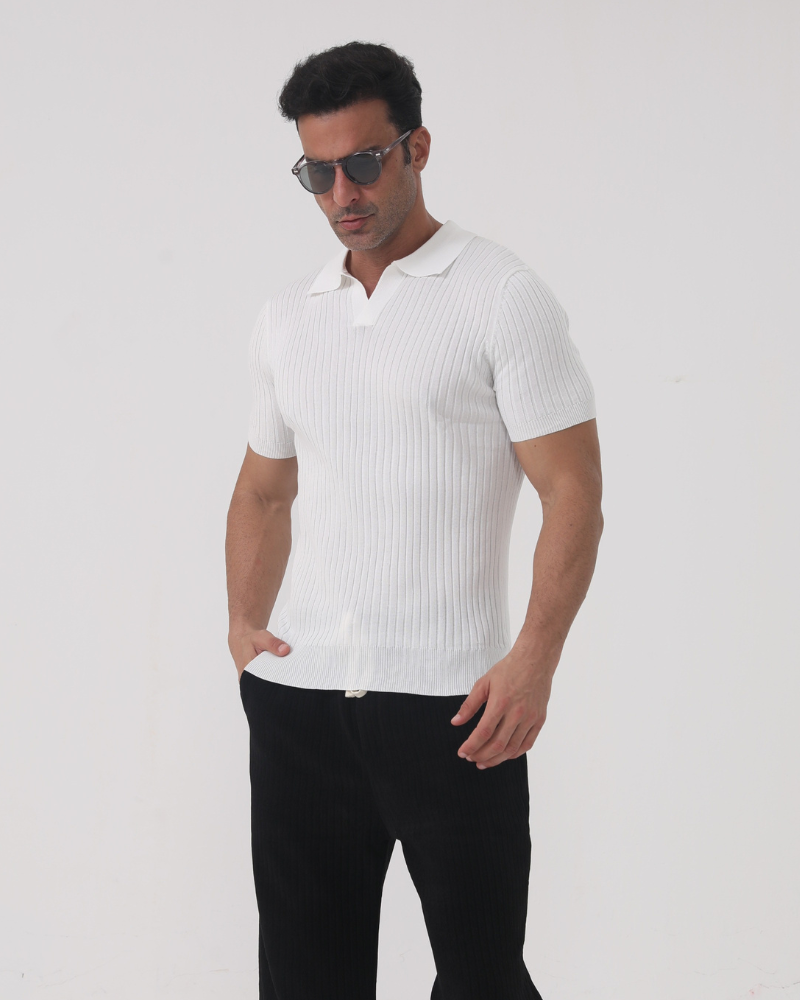 Jax | Ribbed Cotton Polo