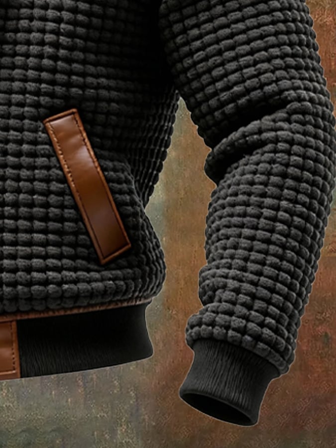 JULIAN - TEXTURED JACKET WITH EMBOSSED LEATHER