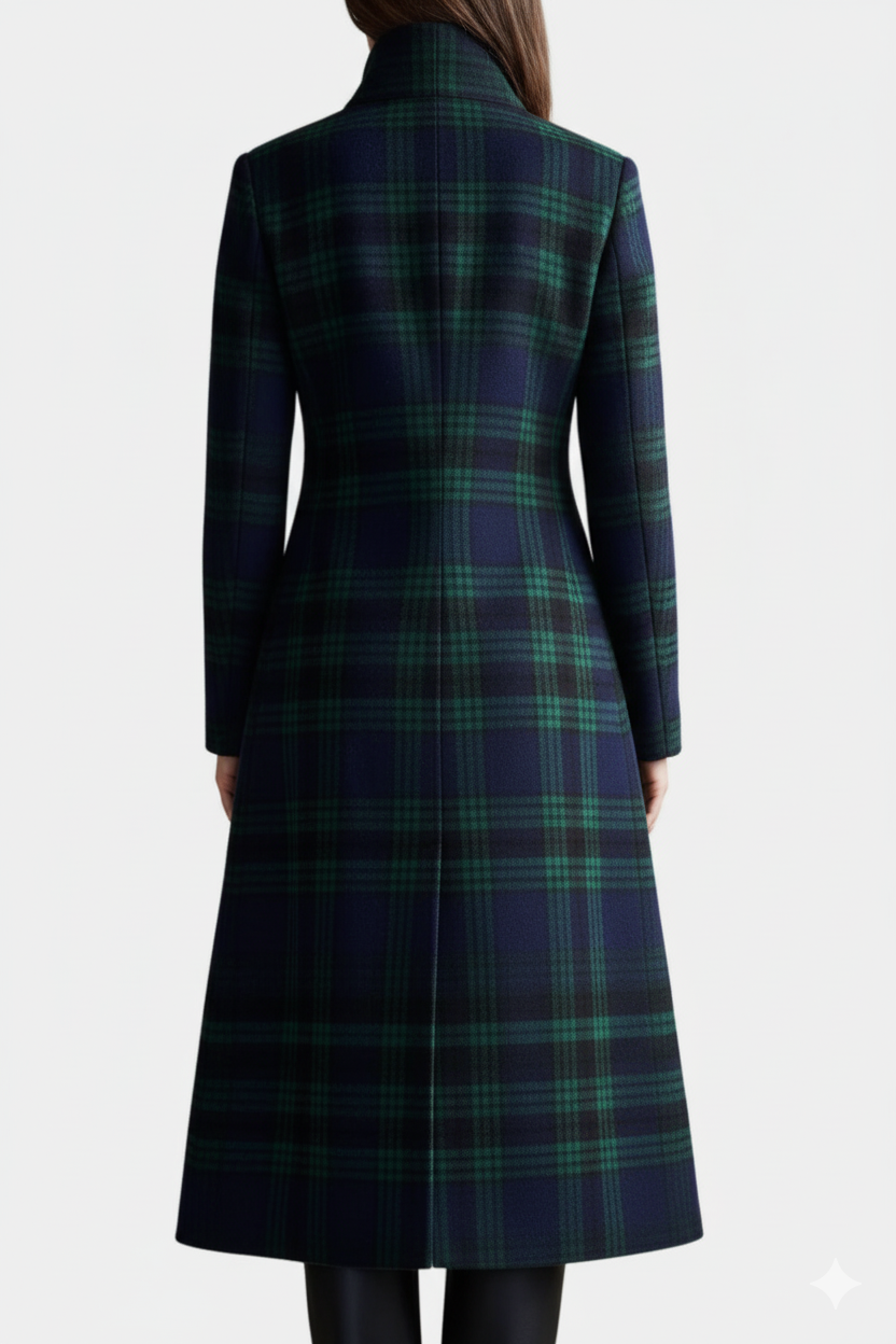 Milton | Two-tone Checkered Midi Coat
