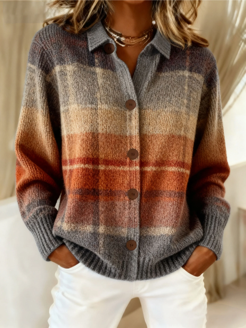 Florish | Checked blouse in warm autumn tones