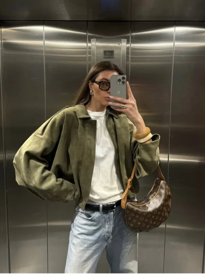 Calvera | Premium Suede Effect Bomber