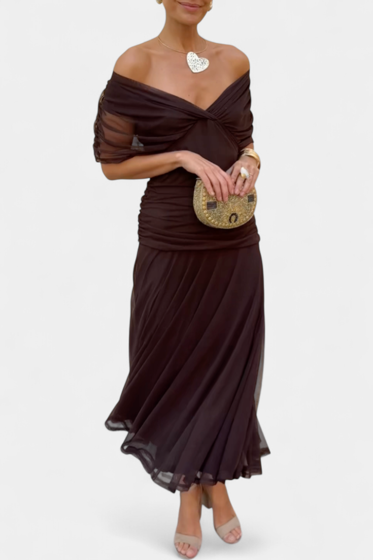 Emily™ | Long Floral V-Neck Dress