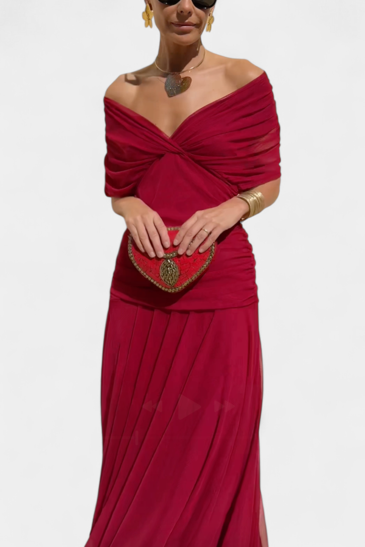 Emily™ | Long Floral V-Neck Dress