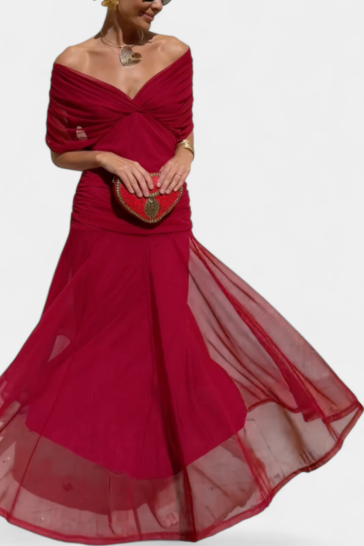 Emily™ | Long Floral V-Neck Dress