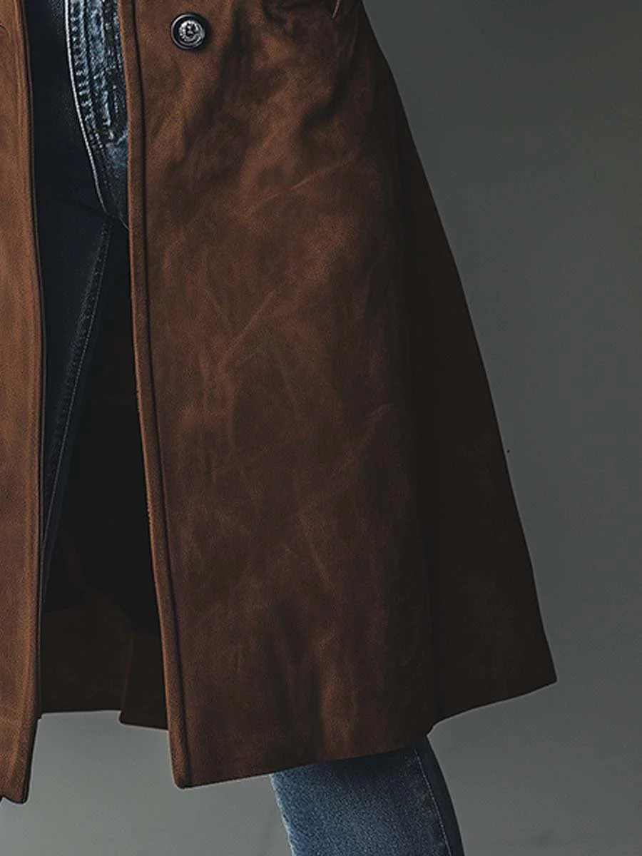Catherine | Vintage-Style Suede Trench Coat