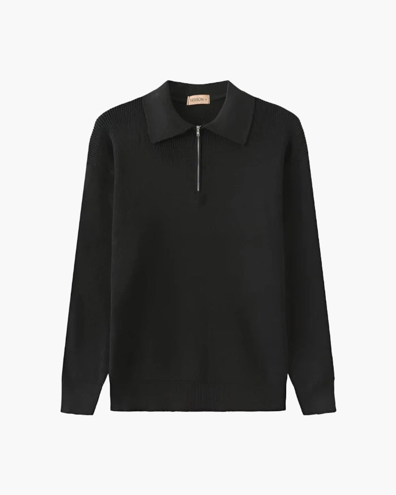 Milan | Knitted Zip Polo Sweater