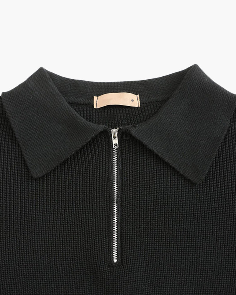 Milan | Knitted Zip Polo Sweater