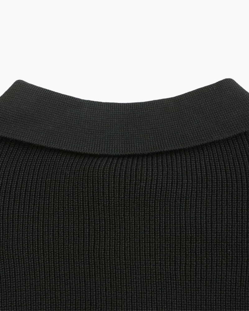 Milan | Knitted Zip Polo Sweater