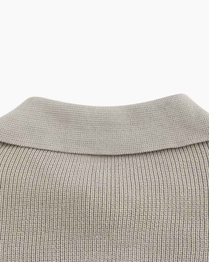 Milan | Knitted Zip Polo Sweater