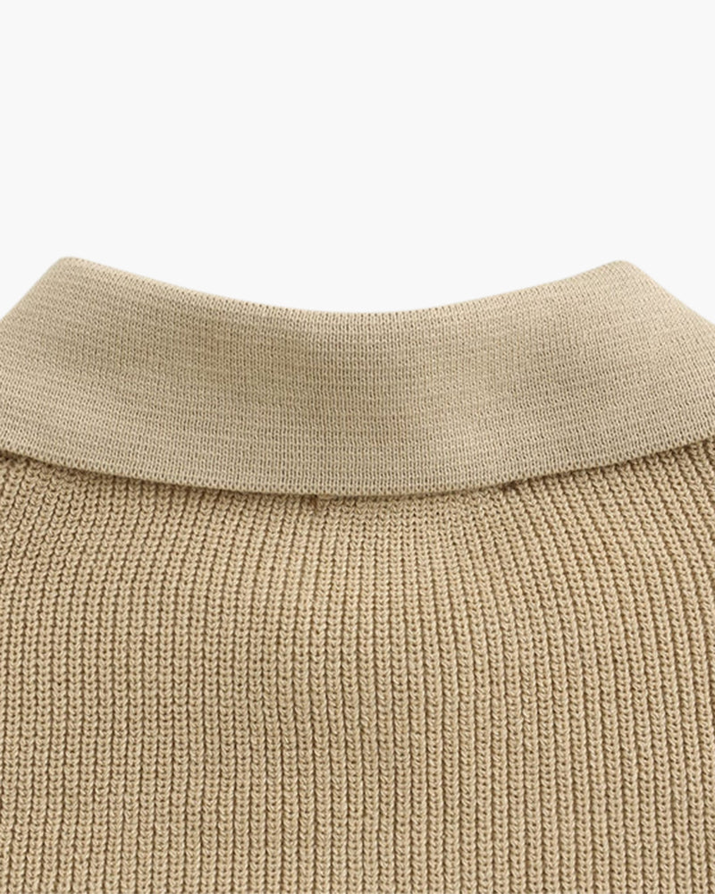 Milan | Knitted Zip Polo Sweater
