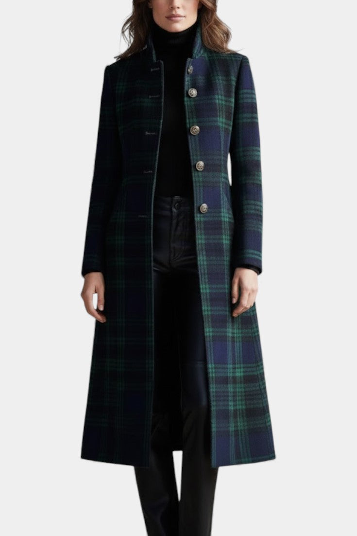 Milton | Two-tone Checkered Midi Coat