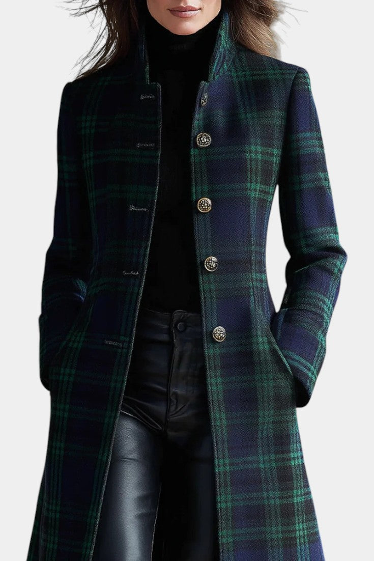 Milton | Two-tone Checkered Midi Coat