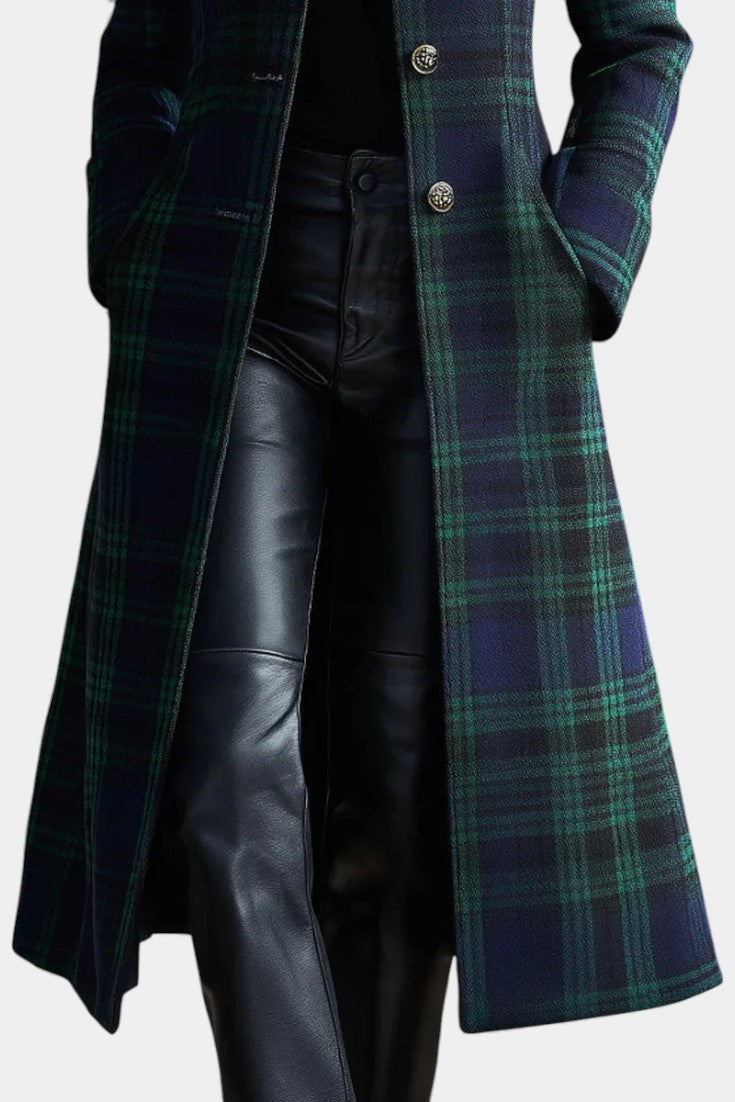 Milton | Two-tone Checkered Midi Coat