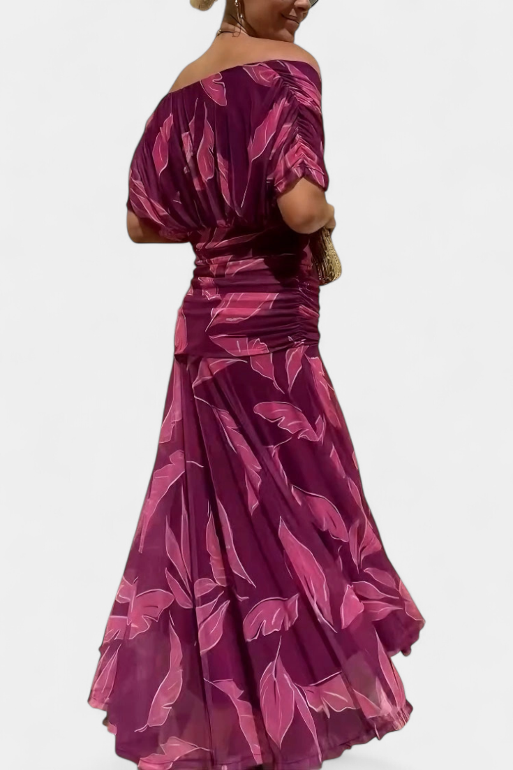 Emily™ | Long Floral V-Neck Dress