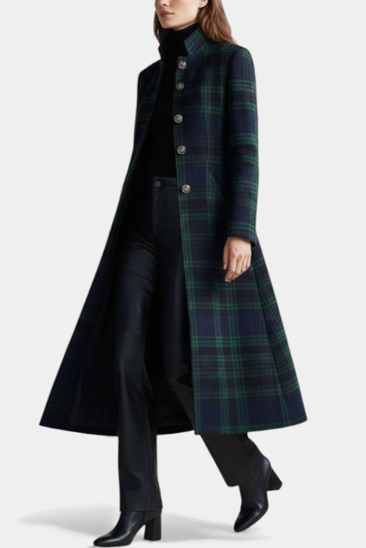 Milton | Two-tone Checkered Midi Coat