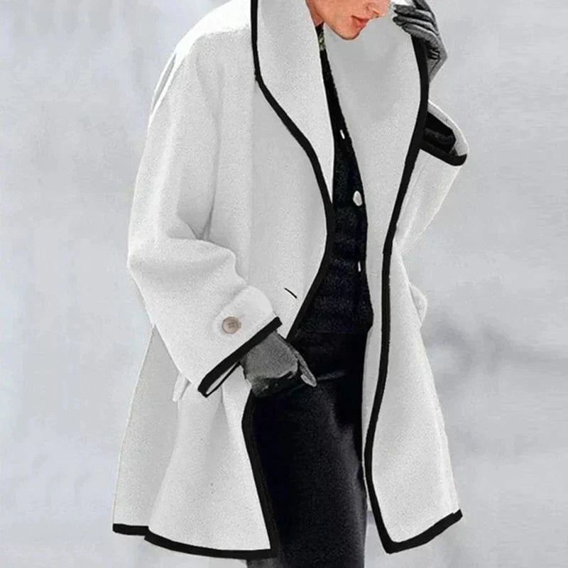 Liora | Wool Coat with Contrast Details